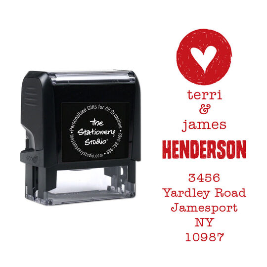 Heart of Mine Vertical Address Self-Inking Stamp